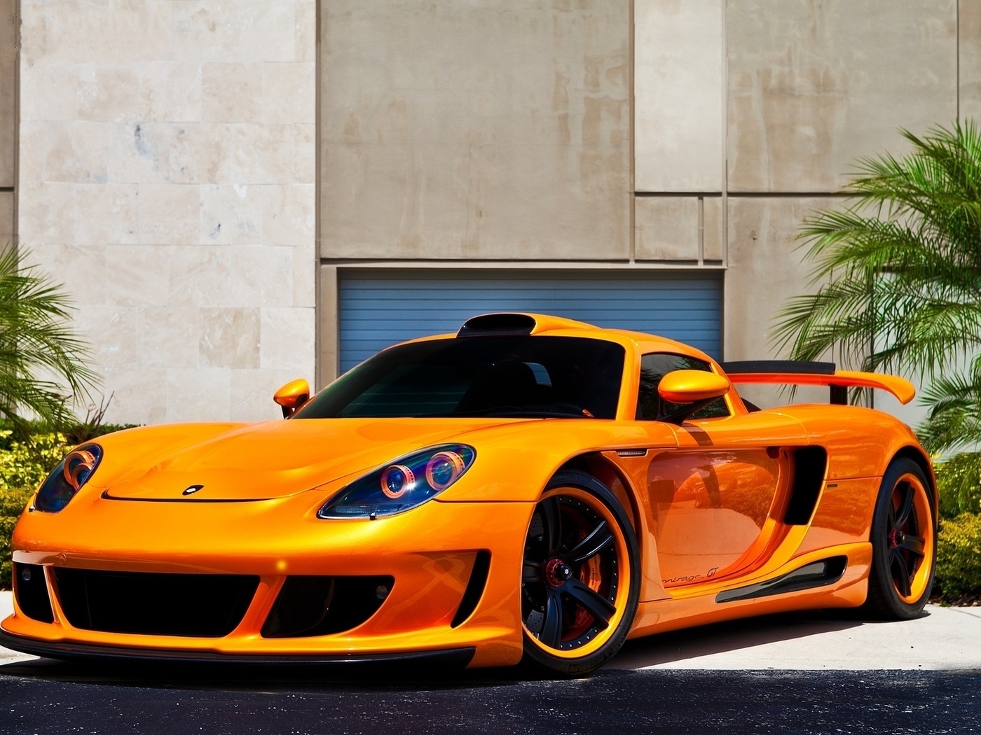 Картинка: Porsche, carrera gt, тюнинг, оранжевый, спорткар