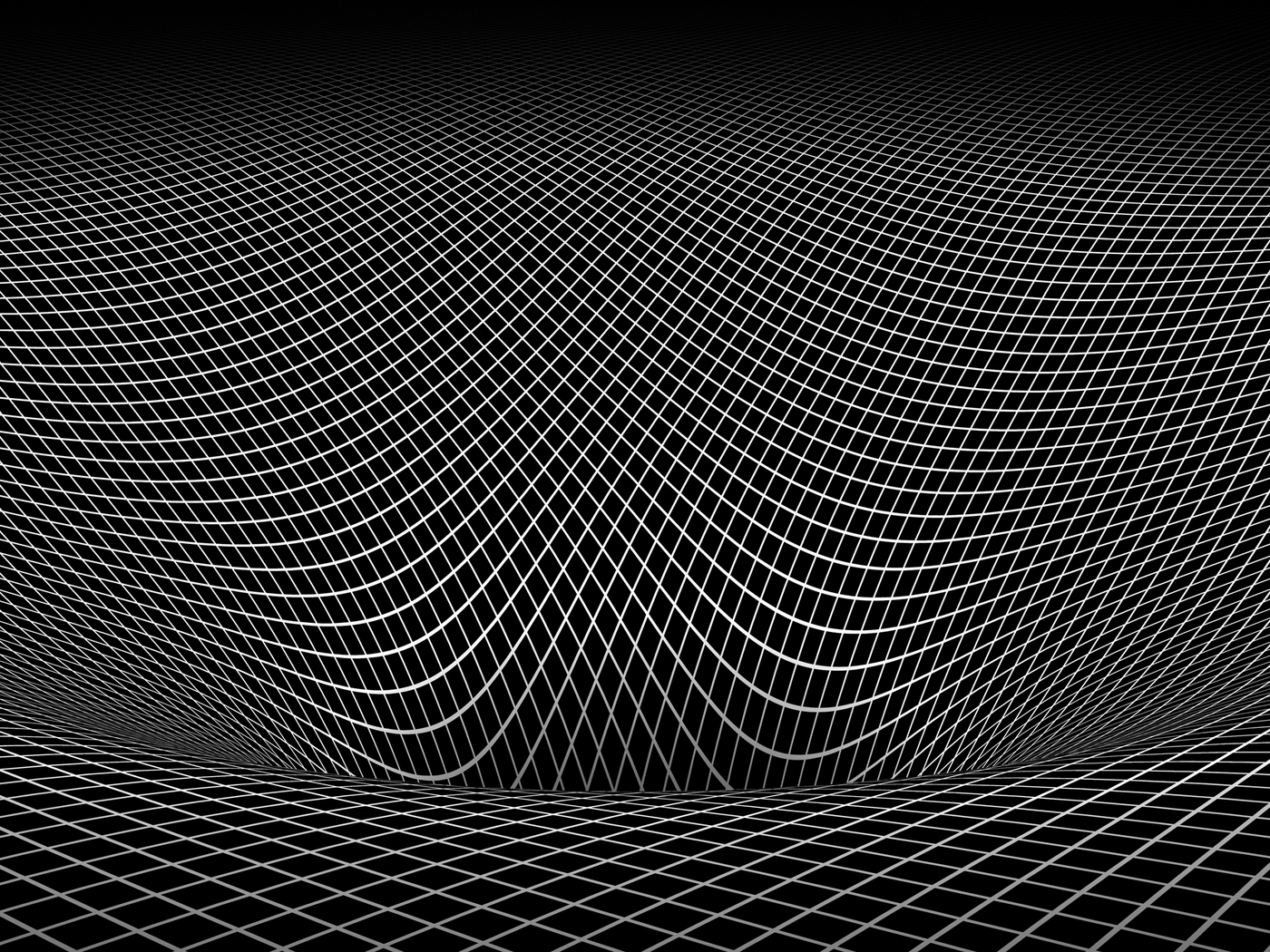 Image: Mesh, checkered, depression, gravity, curvature, space, space, visualization