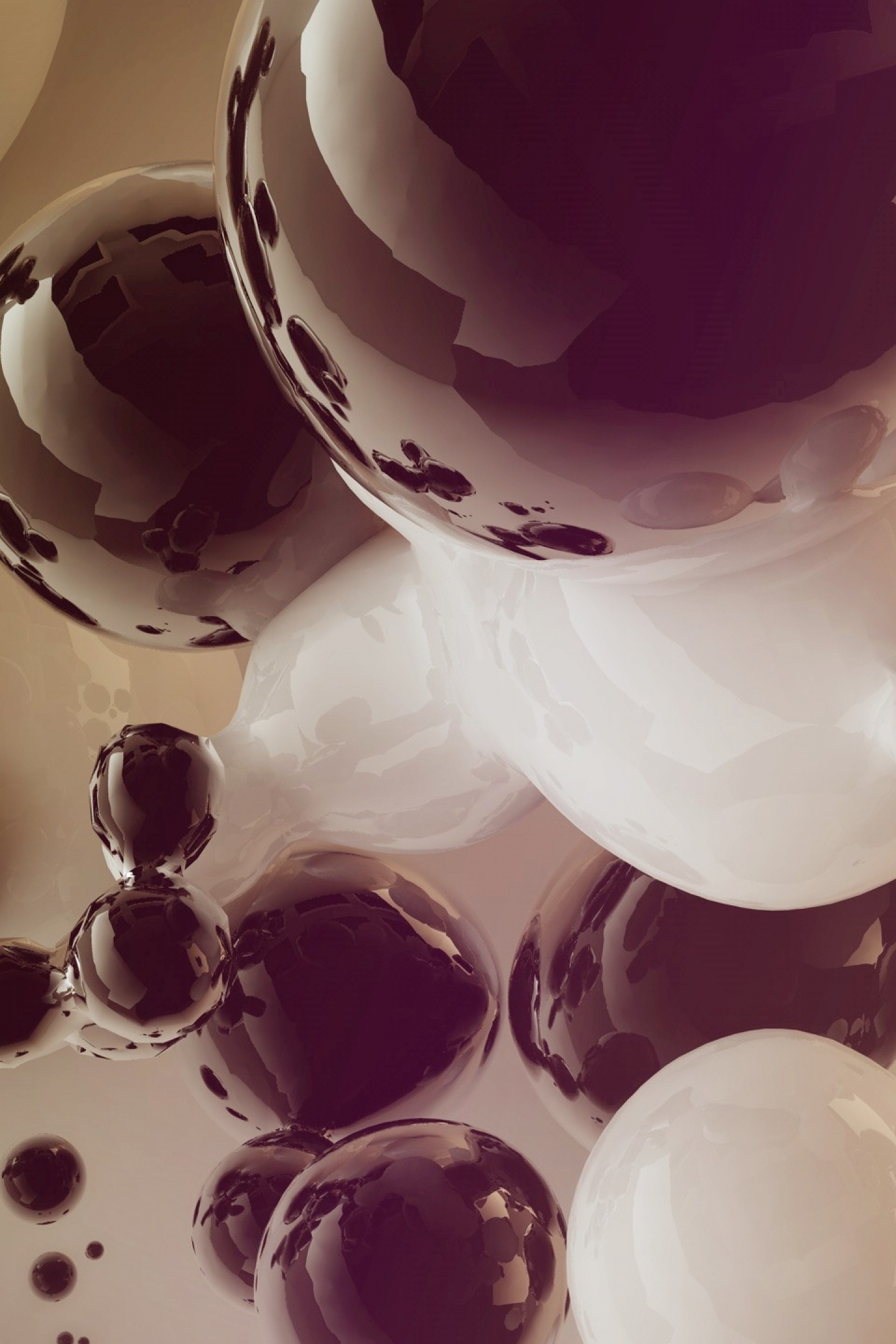 Картинка: Пузырьки, круг, тёмный, светлый, белый, отражение