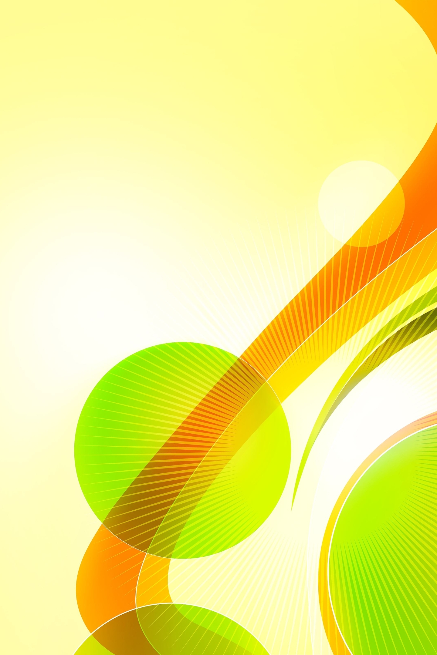 Image: Circles, yellow, green, lines, rays