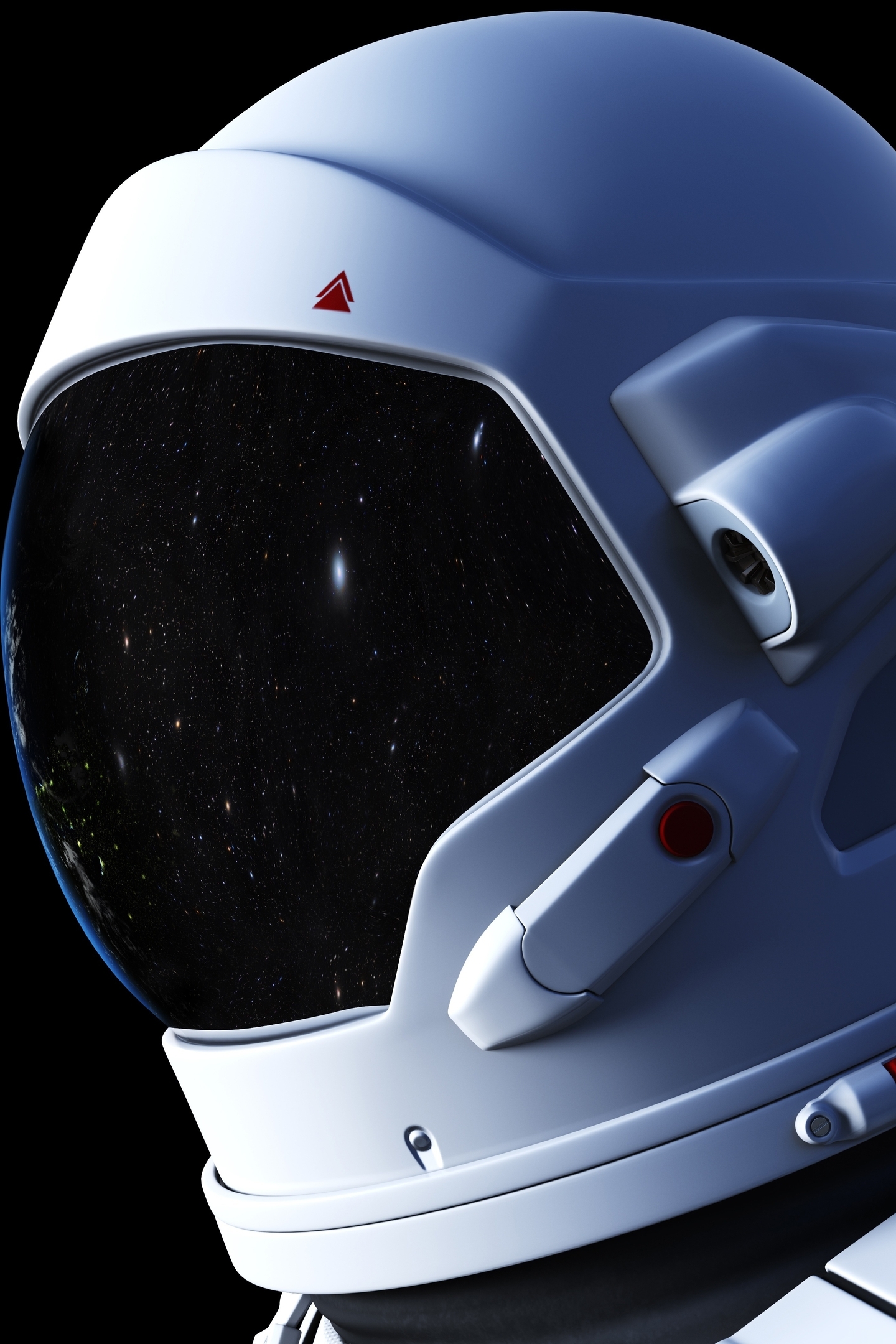 Image: Astronaut, spacesuit, space, planet, Earth, light, reflection, stars