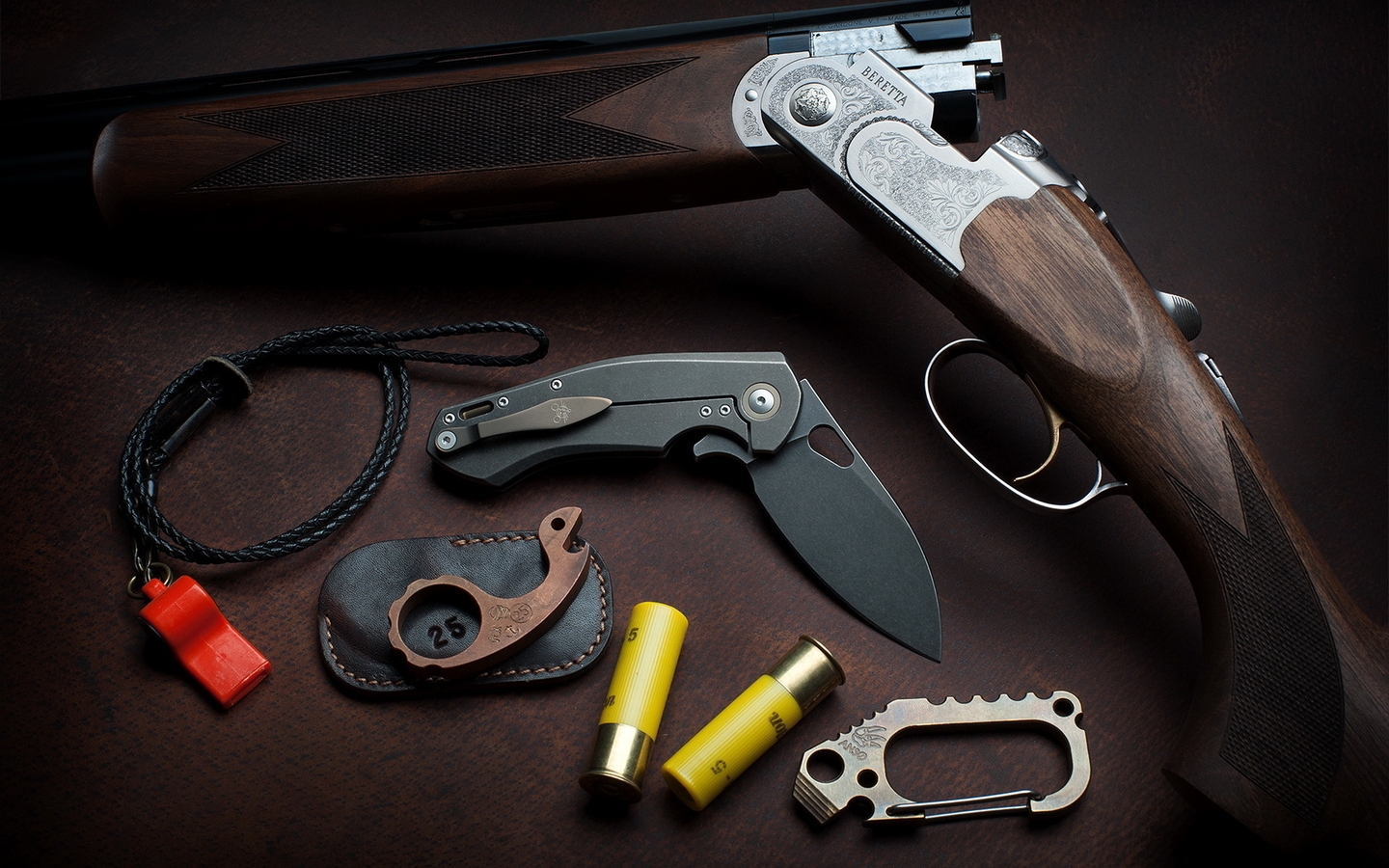 Image: Weapons, Shotgun, BERETTA, Knife, GiantMouse Knives, holster, Ammo, Whistle