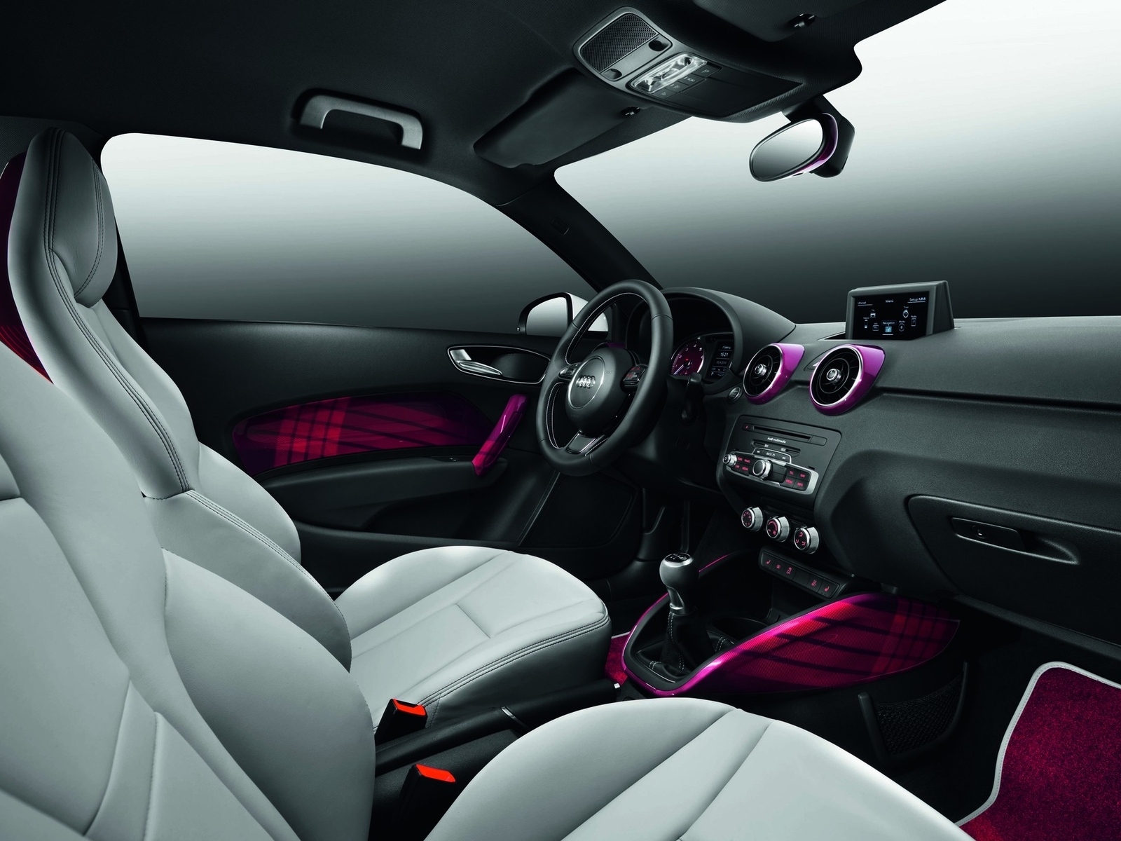 Image: Interior, car, seat, handlebar, lever, mirror, speedometer, Audi