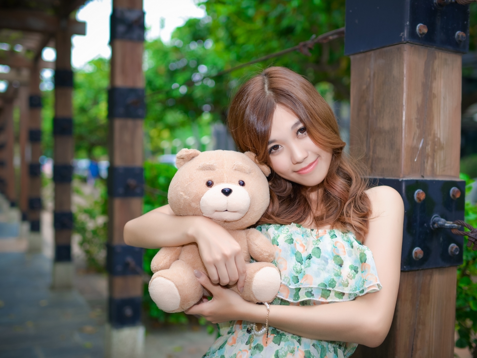 Image: Girl, asian, toy, teddy bear, mood, hugs