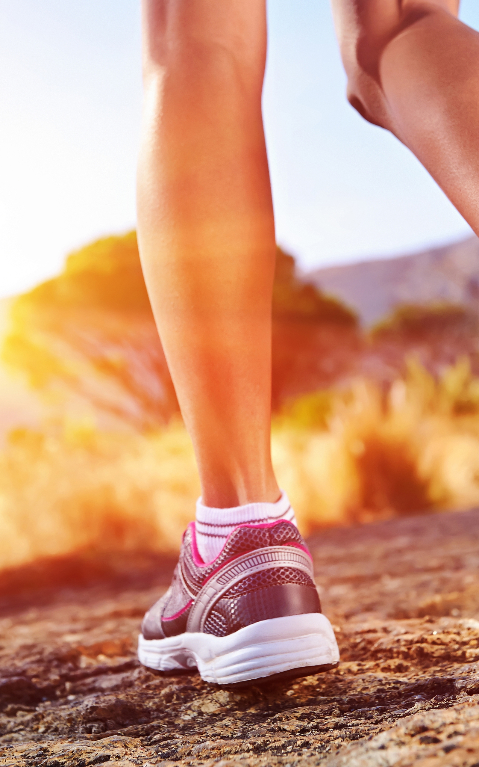 Image: Walking, running, athletic, legs, shoes, road