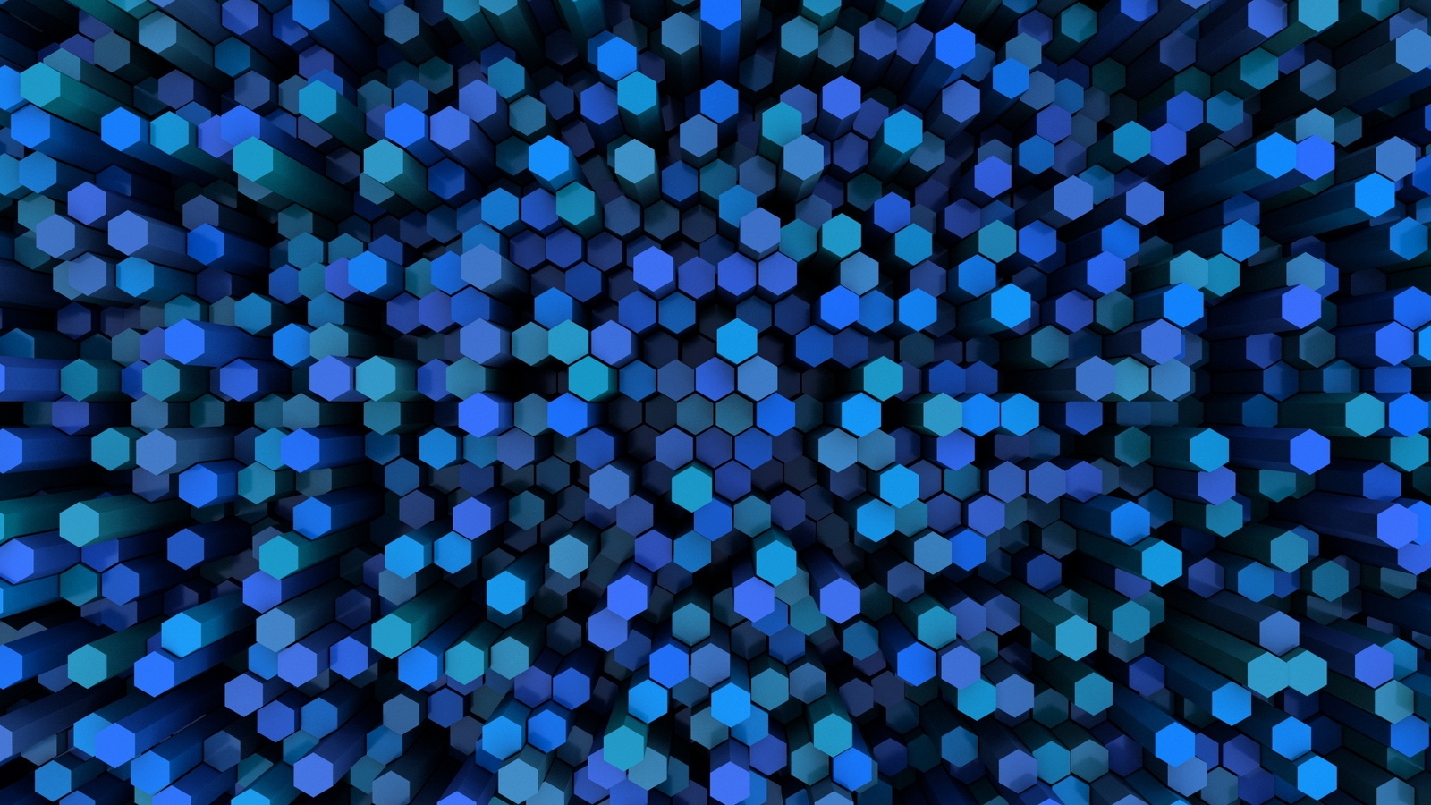 Image: Hexagons, volumetric, honeycombs, shades of blue