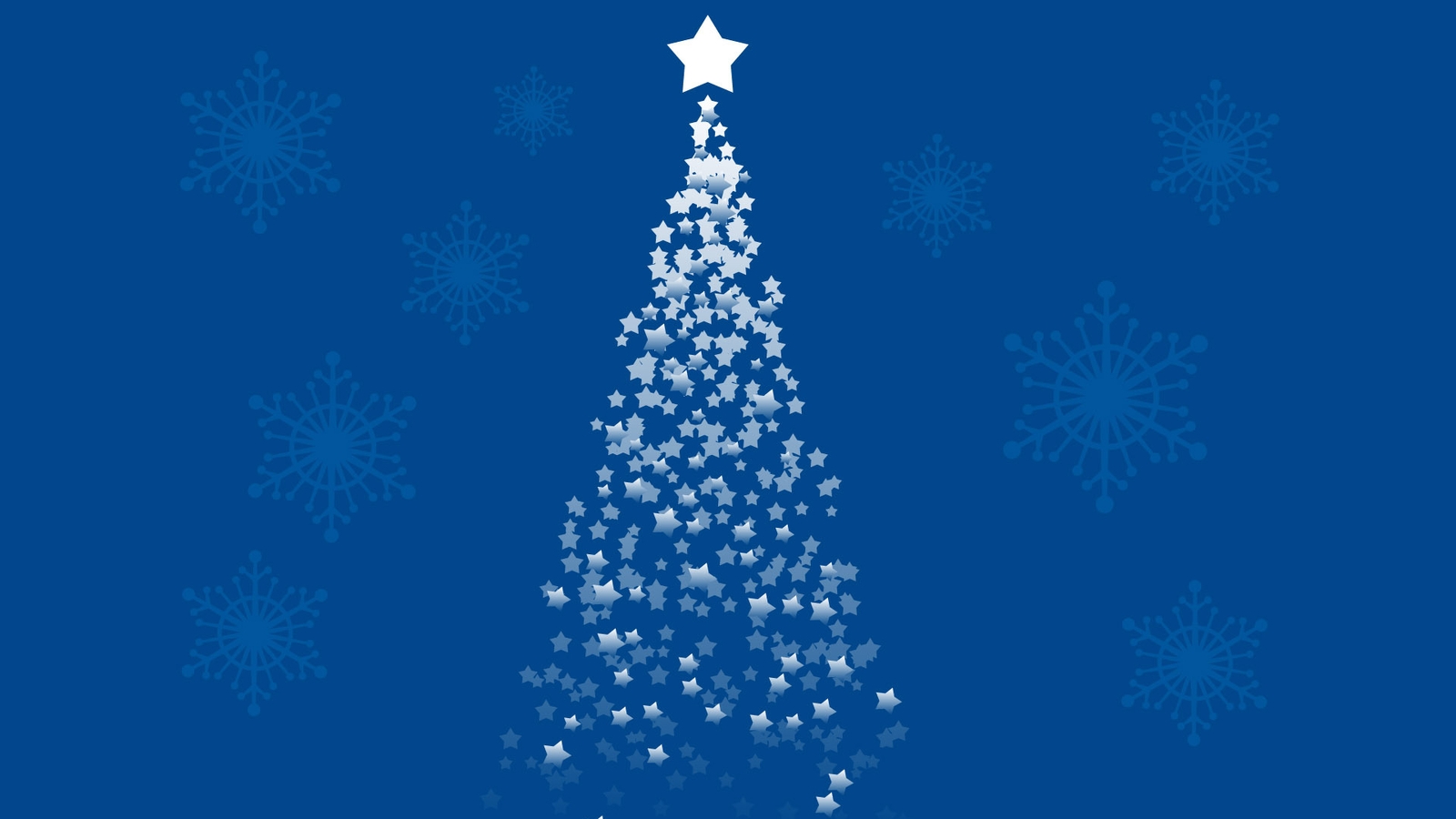 Картинка: Новый год, ёлочка, звёздочки, снежинки, голубой фон