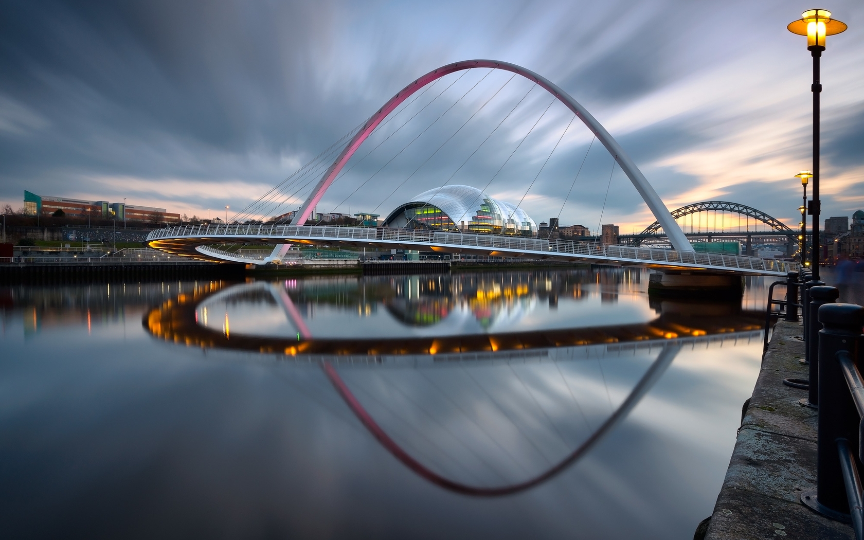 Image: Sunset, City, bridge, evening, water, river, Tyne, Millenium, architecture, London, Newcastle, London