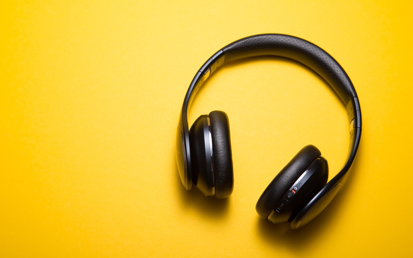 Image: Headphones, instrument, background, yellow
