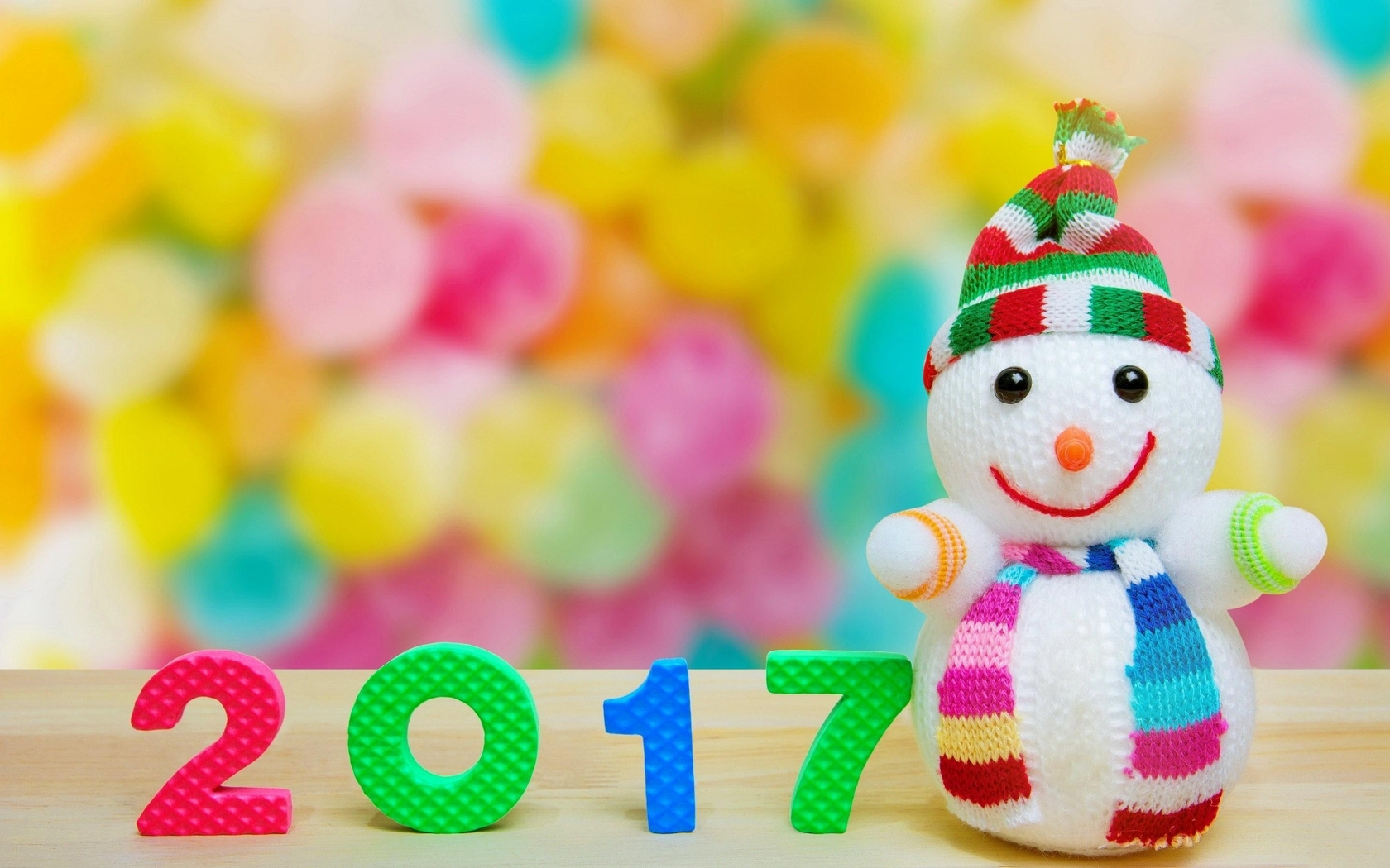 Картинка: Новый год, Рождество, снеговик, дата, цифры, шапка, шарф, улыбка