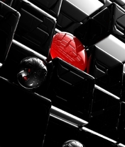 Image: Spheres, cubes, red, black, reflection, 3D
