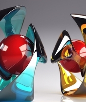 Image: Figures, ball, bending, color, glass