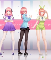 Image: Girls, anime, Five brides, Go-Toubun no Hanayome, Nakano Ichika, Nakano Nino, Nakano Miku, Nakano Yotsuba, Nakano Itsuki