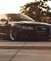 Картинка: Audi, A5, черный, закат, литьё