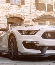 Картинка: Ford, Mustang, Shelby, GT350, белый, White, здание