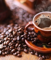 Image: Coffee, grain, mug, steam