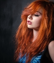 Image: Hair, piercings, style, girl, red, makeup