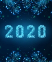 Image: Background, 2020, numbers, branch, new year, reflections