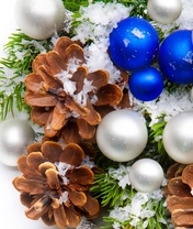 Image: Cones, balls, New year, branch, winter, decor