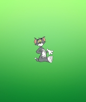 Image: Cat, Tom, sitting, surprise, cartoon, green background