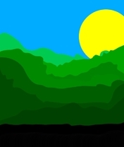 Картинка: Небо, солнце, лес, деревья, земля, лето