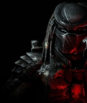 Image: Predator, fantasy, character, helmet, suit, scars, outfit, black background, light, game, Mortal Kombat X