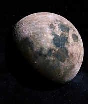 Image: Moon, satellite, craters, lighting, space, stars
