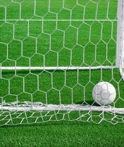 Картинка: Мяч, ворота, газон, трава, футбол