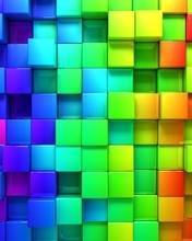 Image: Cubes, squares, 3D, colorful, rainbow