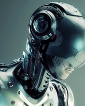 Картинка: Робот, 3D, киборг, cyborg, шлем, голова