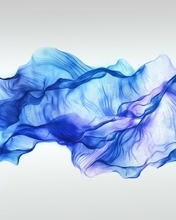 Картинка: Лента, ткань, синяя, белый фон