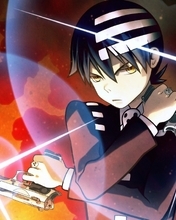 Image: Soul Eater, Death The Kid, guns, weapons, smoke, rays