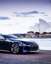 Картинка: Lexus, LF-LC blue, концепт, гибрид, голубой опал, Sydney, Opera House, набережная