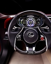 Картинка: Lexus, LF-LC, концепт, гибрид, салон, руль, приборная панель, спидометр