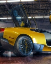 Image: Sports car, Lamborghini Murcielago, LP670-4, SuperVeloce, yellow, garage