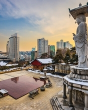 Image: monument, landmark, statue, temple, city, skyscrapers
