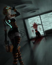 Image: Girl, look, weapon, cutter, costume, fiction, dead space, game, Nicole Brennan, art, chevasis, room, body