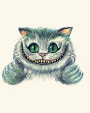 Image: Alice in Wonderland, cat, Cheshire, smile, teeth, eyes, light background
