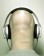 Image: Headphones, head, finger, fingernail, listening, music