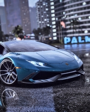 Image: Lamborghini, Huracan, Need For Speed, Heat, gameplay, road, town, wet