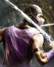 Картинка: Смертельная битва, Mortal Kombat, Rain, Дождь, ниндзя, боец, молния, мечи