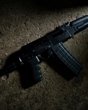 Картинка: Автомат, АК-47, черный, тёмный, текстура