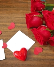 Image: Roses, red, flowers, bouquet, hearts, holiday, love, Valentine's Day, 14 February