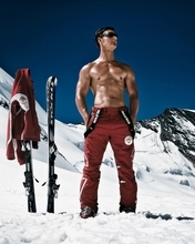 Картинка: Мужчина, парень, очки, костюм, лыжи, горы, снег, зима, спорт