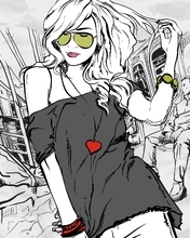 Картинка: Девушка, стиль, очки, волосы, метро, поезд