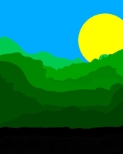 Картинка: Небо, солнце, лес, деревья, земля, лето