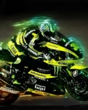Картинка: Мотоцикл, байк, колёса, шлем, скорость