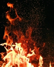 Картинка: Огонь, пламя, костёр, ночь, тёмный фон