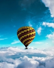 Картинка: Воздушный шар, небо, облака, летит, высота