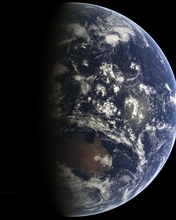 Картинка: Земля, планета, Луна, спутник, Earth, Moon, голубой шар, космос